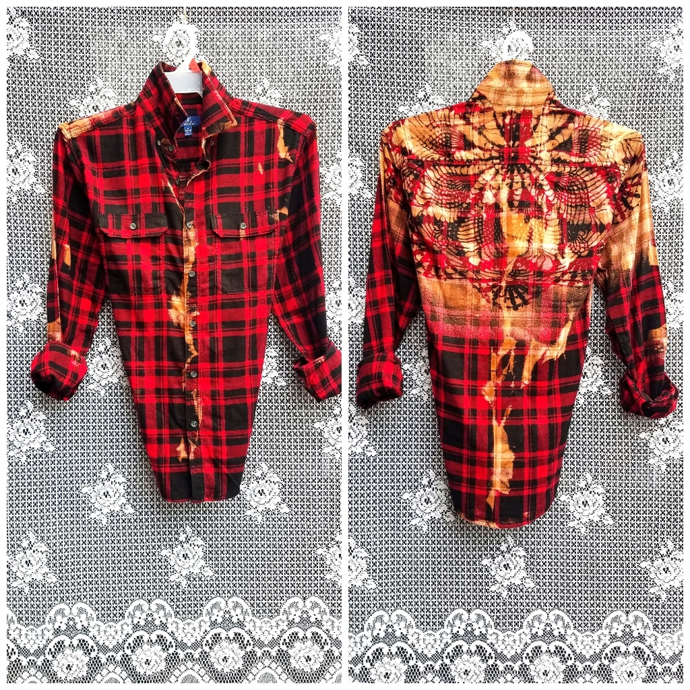 Bleach Distressed Flannel